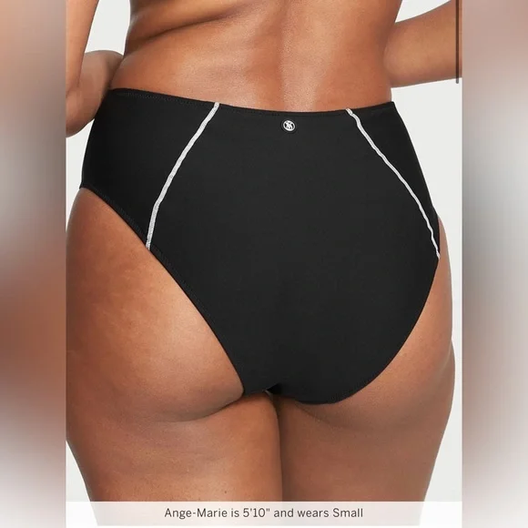 🆕 VICTORIA'S SECRET VS SWIM Sexy Sport Mid-Rise Bikini Bottom XXLARGE 20 Black - Picture 2 of 15